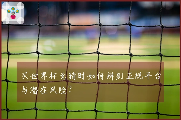 买世界杯竞猜时如何辨别正规平台与潜在风险？